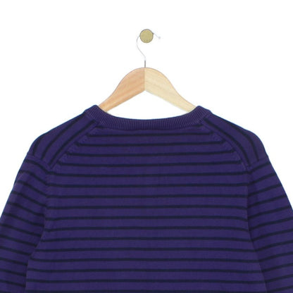 Mens V-Neck Jumper Striped Logo