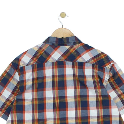 Mens Plaid Shirt Button Up Short Sleeve