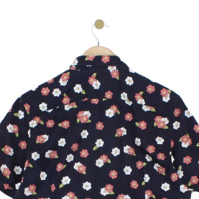 Mens Floral Shirt Casual Button Up Short Sleeve