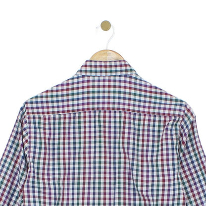 Mens Check Shirt Long Sleeve Tailored