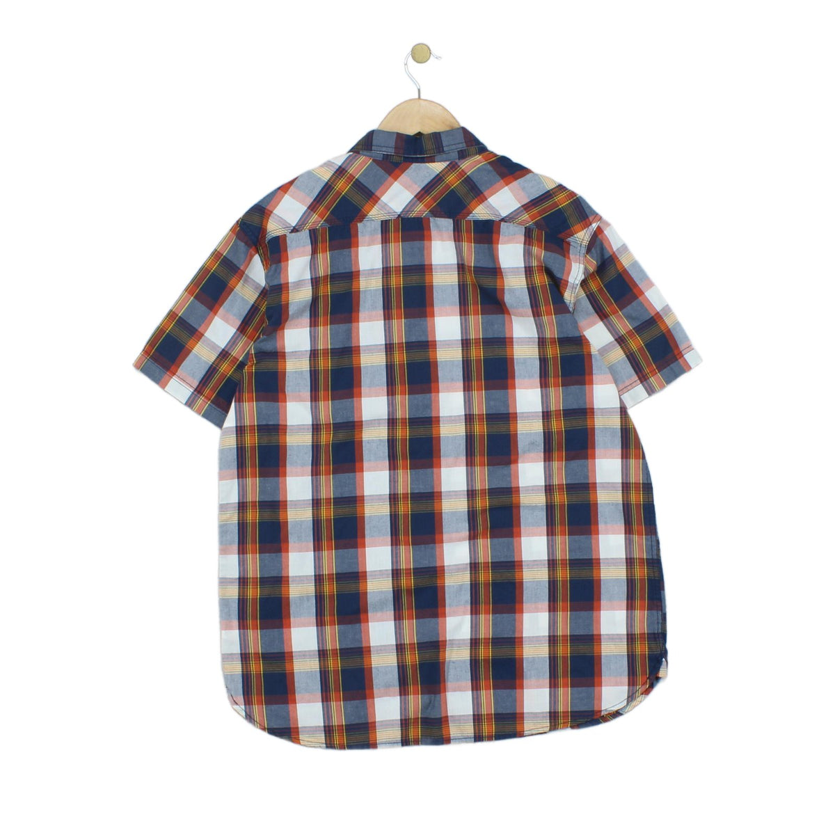 Mens Plaid Shirt Button Up Short Sleeve