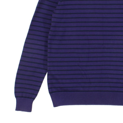 Mens V-Neck Jumper Striped Logo