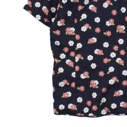 Mens Floral Shirt Casual Button Up Short Sleeve