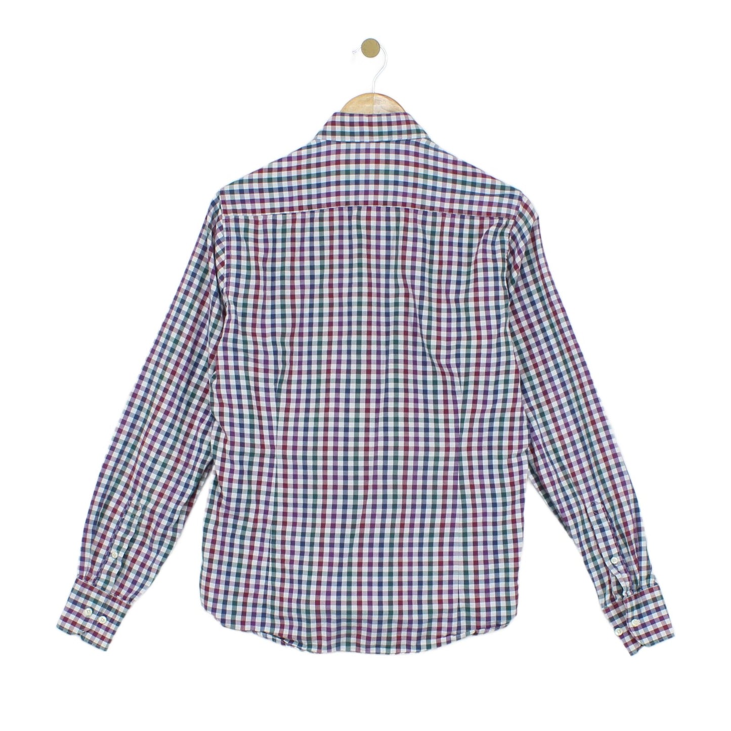 Mens Check Shirt Long Sleeve Tailored