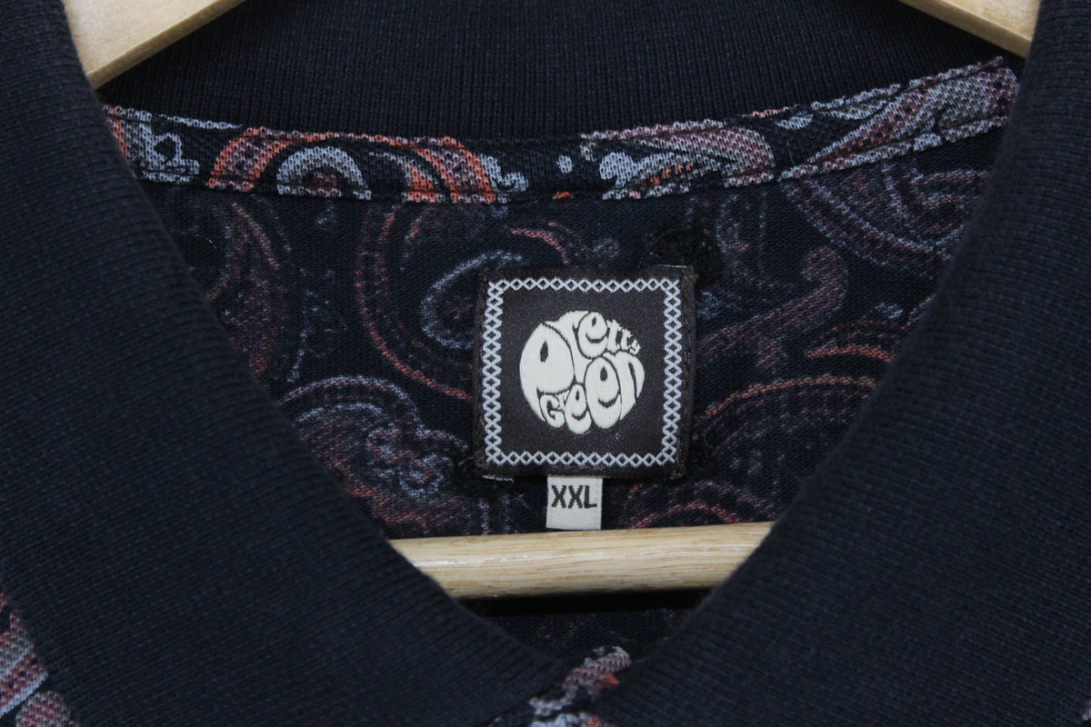 Mens Paisley Polo Shirt Short Sleeve