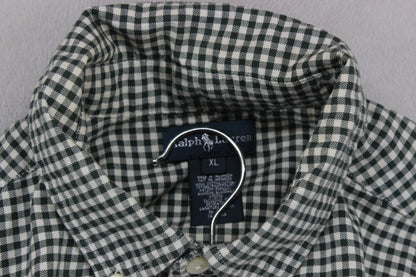 Womens Check Shirt Button Up Long Sleeve