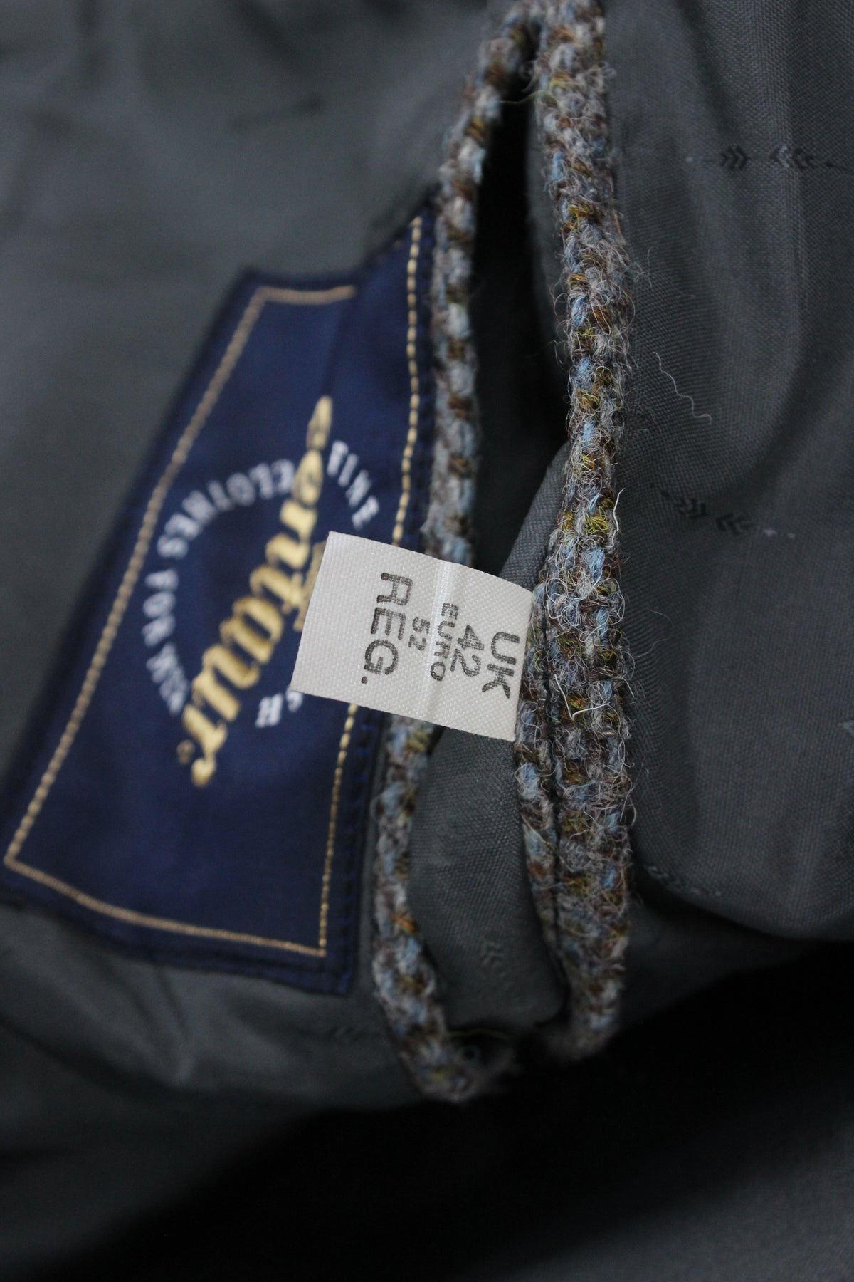 Mens Harris Tweed Blazer Notch Lapel Wool