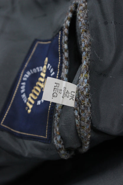 Mens Harris Tweed Blazer Notch Lapel Wool