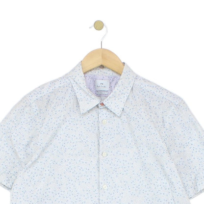Mens Patterned Shirt Tailored Short Sleeve