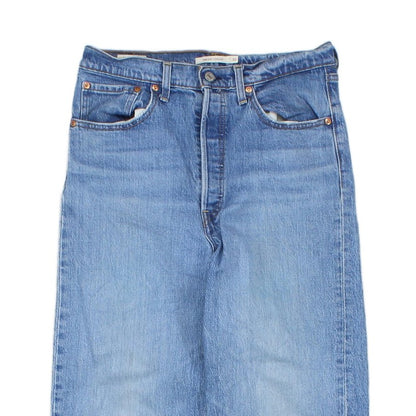 Womens Ribcage Straight Jeans High Rise Denim