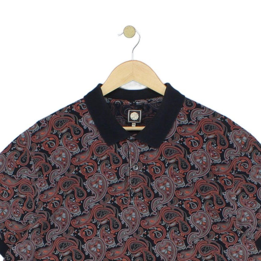 Mens Paisley Polo Shirt Short Sleeve