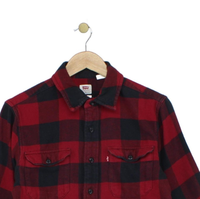 Mens Plaid Shirt Button Up Flannel