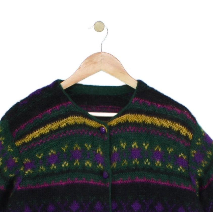Womens Mohair Cardigan Abstract