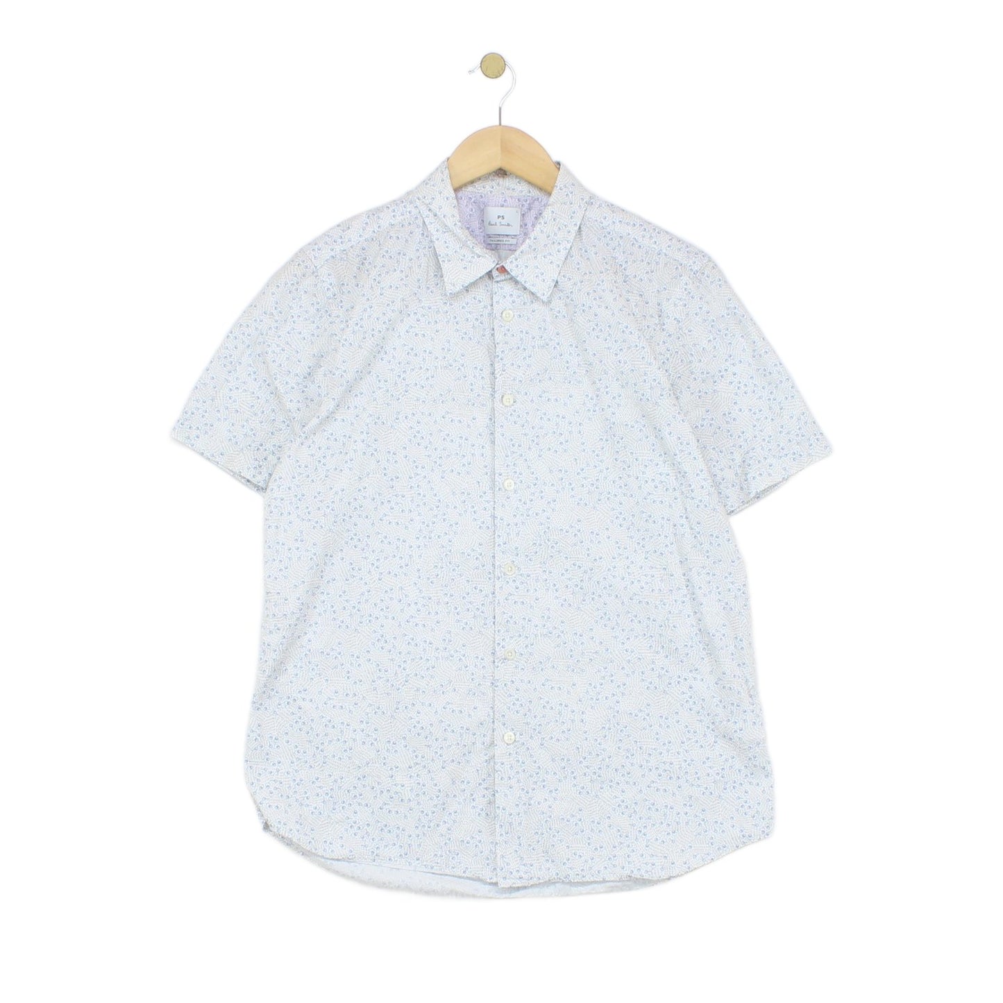 Mens Patterned Shirt Tailored Short Sleeve