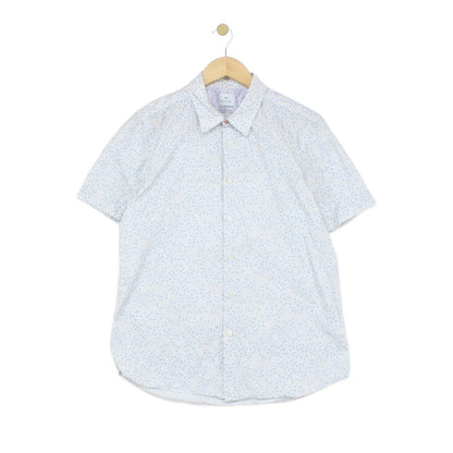 Mens Patterned Shirt Tailored Short Sleeve