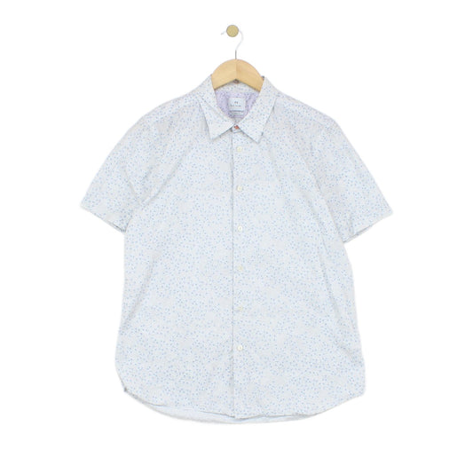 Mens Patterned Shirt Tailored Short Sleeve
