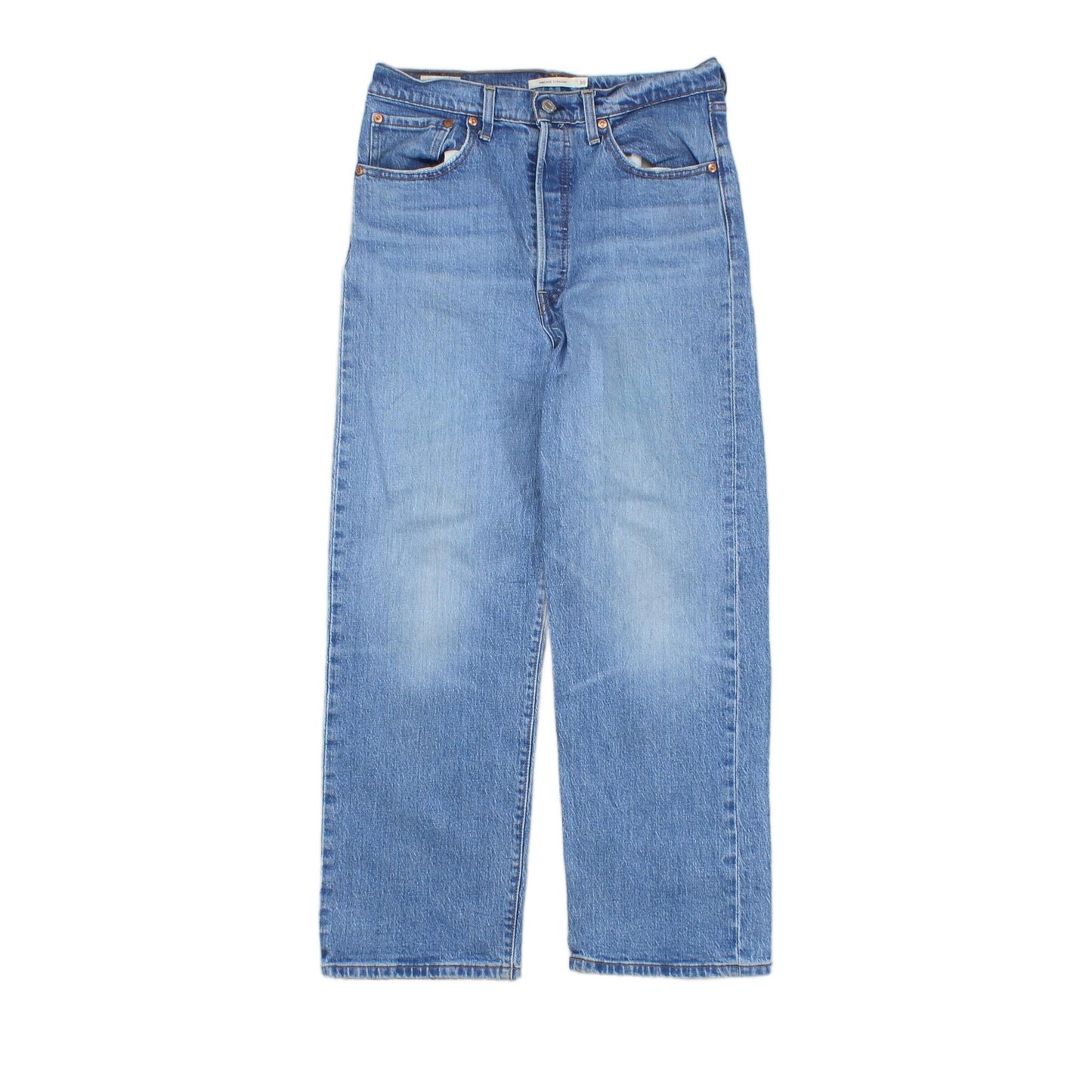 Womens Ribcage Straight Jeans High Rise Denim