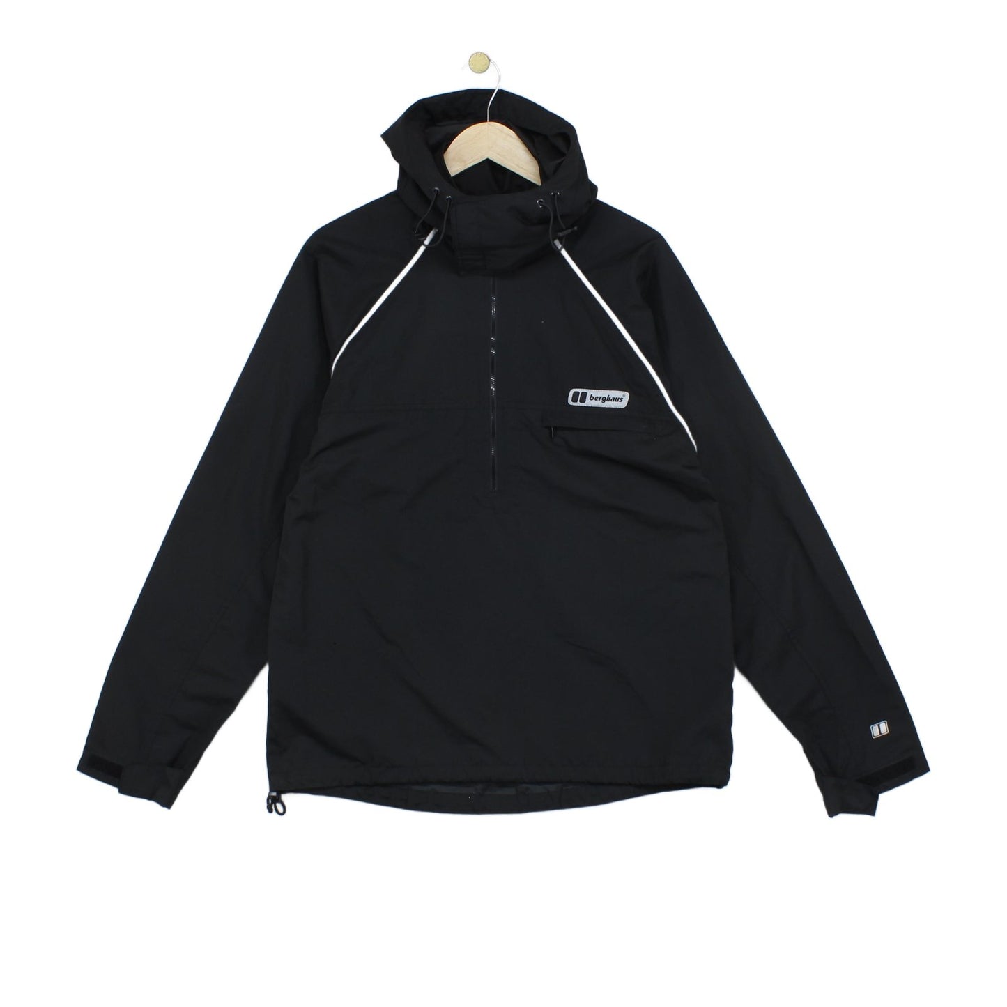 Mens Windproof Jacket 1/4 Zip Hooded Outdoor