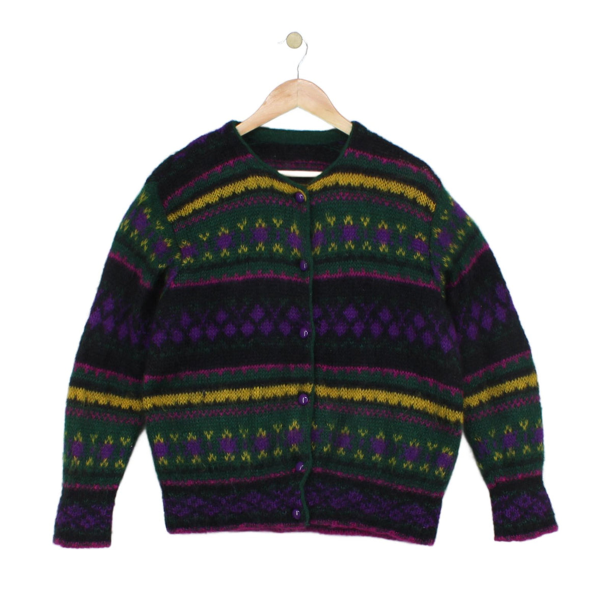 Womens Mohair Cardigan Abstract