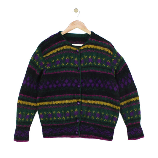 Womens Mohair Cardigan Abstract