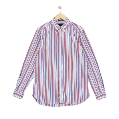 Mens Striped Shirt Long Sleeve Fitted