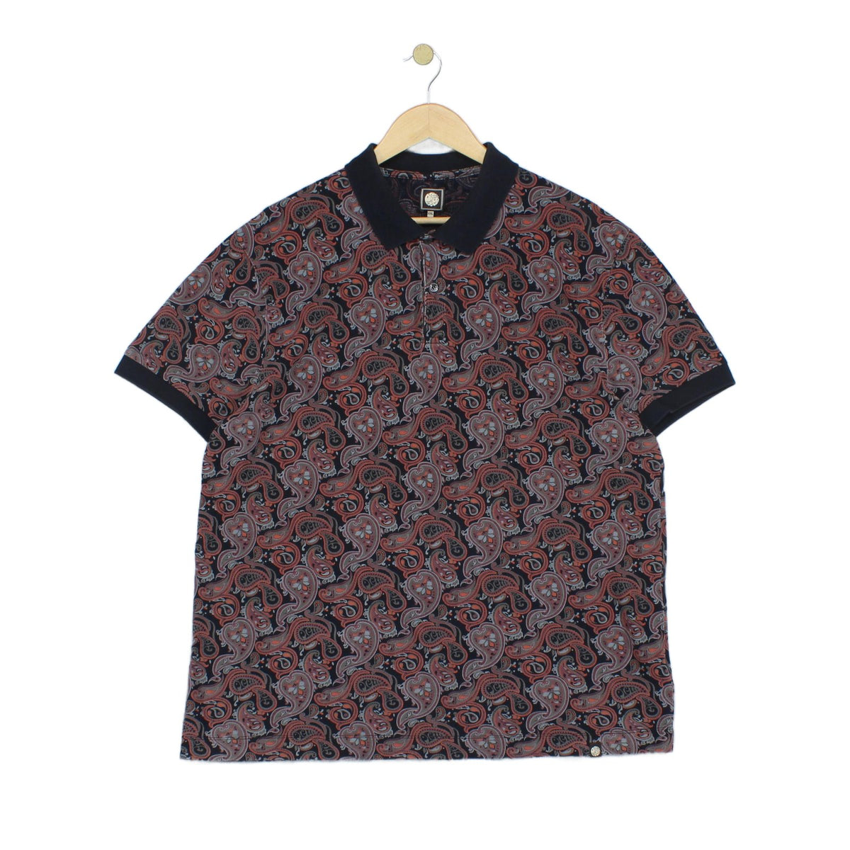 Mens Paisley Polo Shirt Short Sleeve