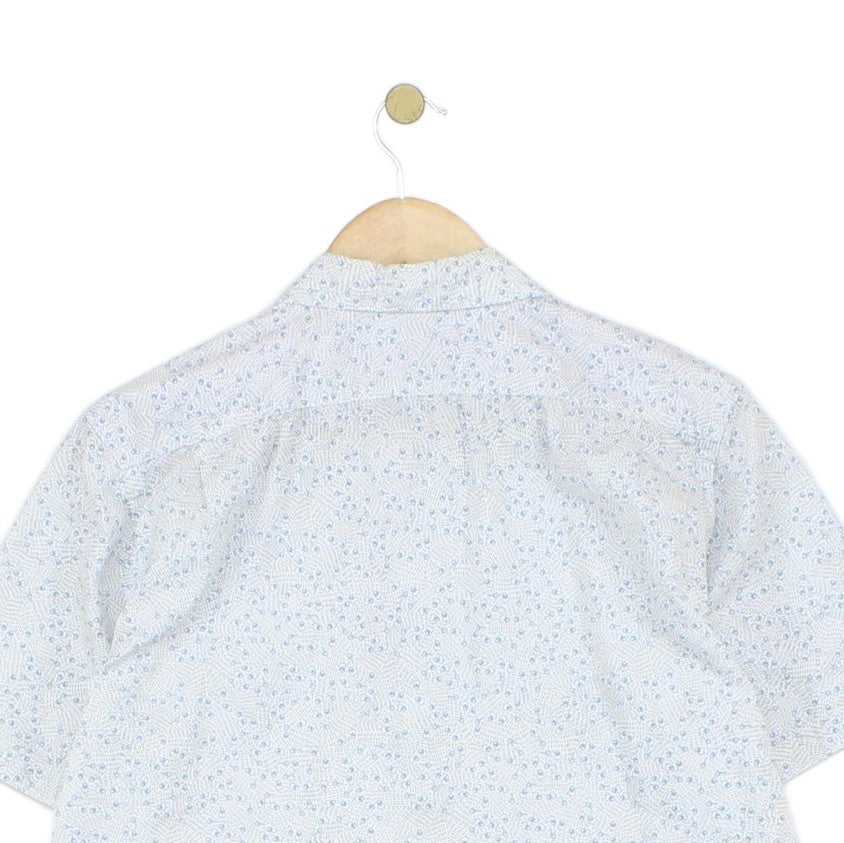 Mens Patterned Shirt Tailored Short Sleeve