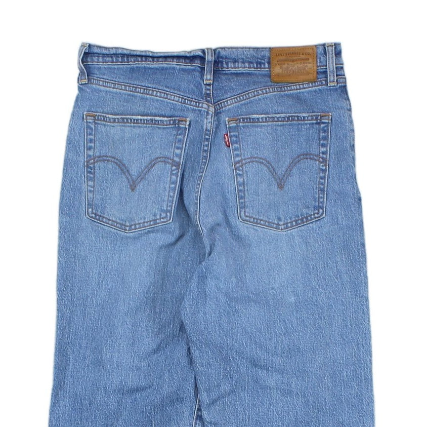 Womens Ribcage Straight Jeans High Rise Denim