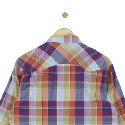 Mens Plaid Shirt Long Sleeve Button Up Snap