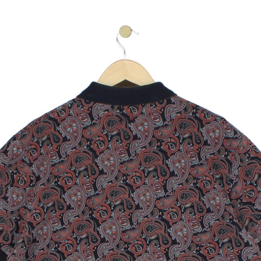 Mens Paisley Polo Shirt Short Sleeve