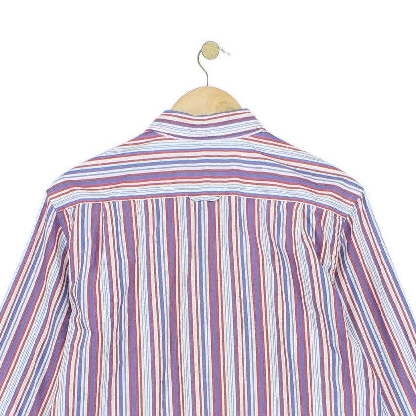 Mens Striped Shirt Long Sleeve Fitted