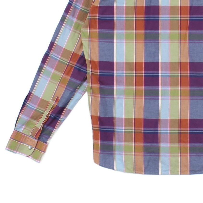 Mens Plaid Shirt Long Sleeve Button Up Snap