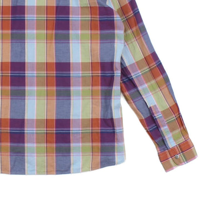 Mens Plaid Shirt Long Sleeve Button Up Snap