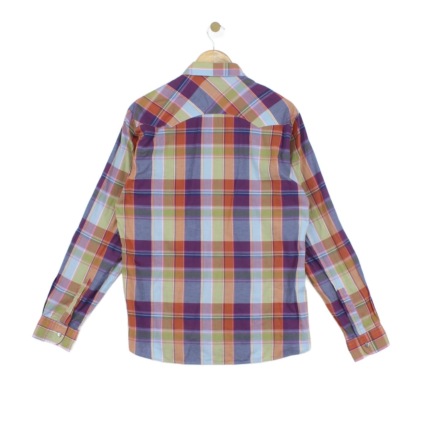 Mens Plaid Shirt Long Sleeve Button Up Snap
