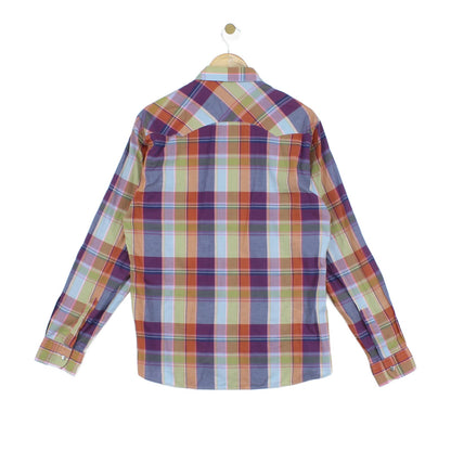 Mens Plaid Shirt Long Sleeve Button Up Snap