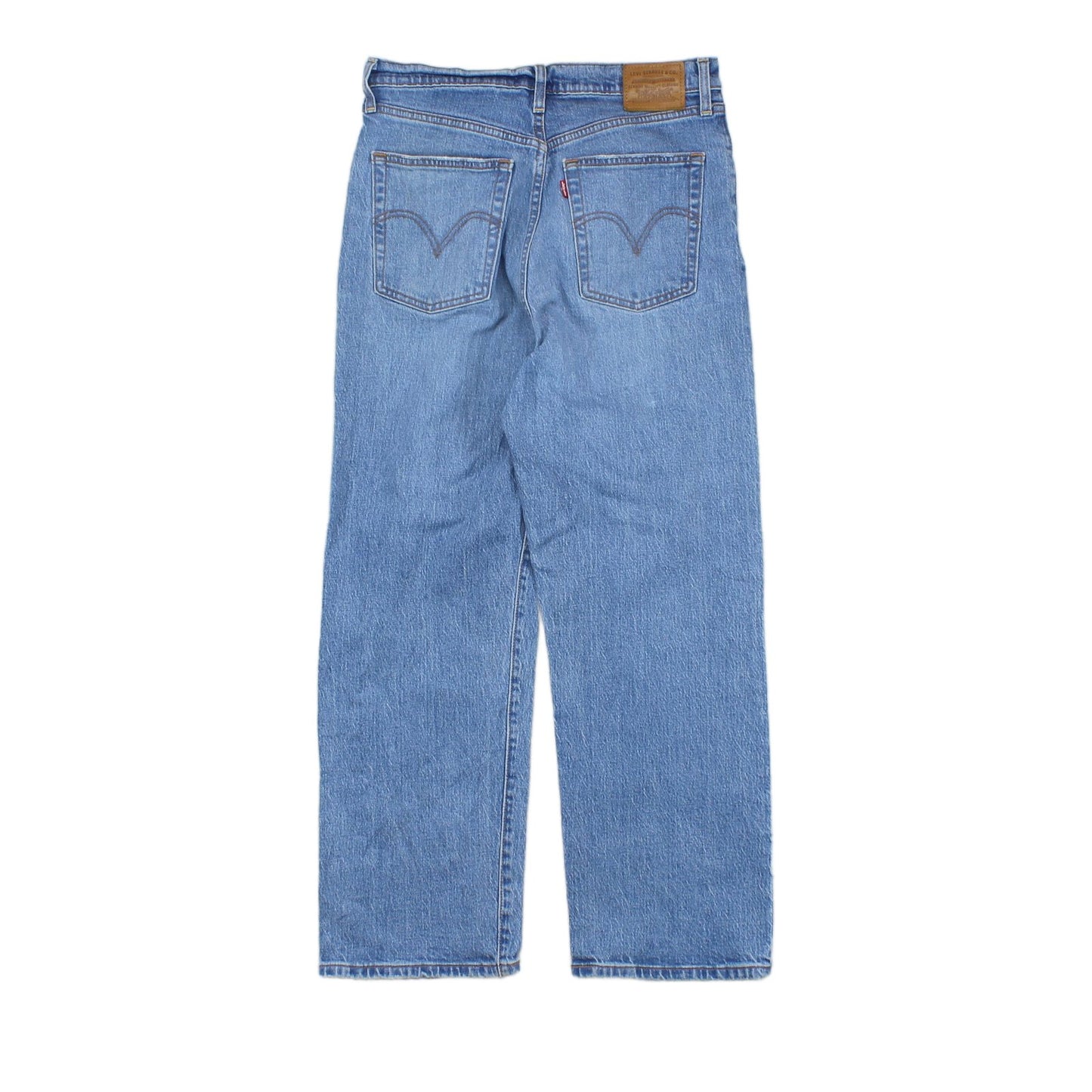 Womens Ribcage Straight Jeans High Rise Denim