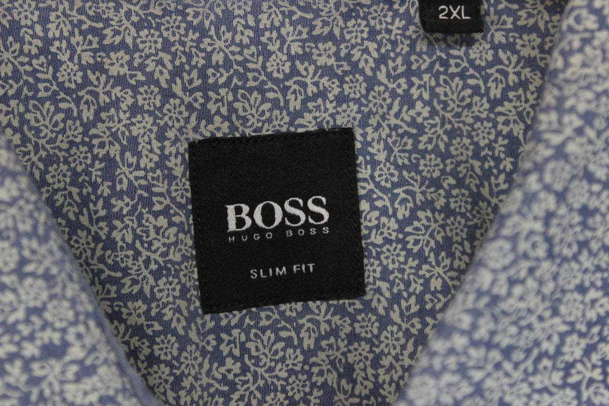 Mens Patterned Shirt Slim Fit Long Sleeve