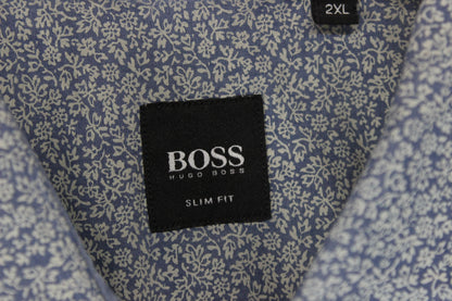 Mens Patterned Shirt Slim Fit Long Sleeve