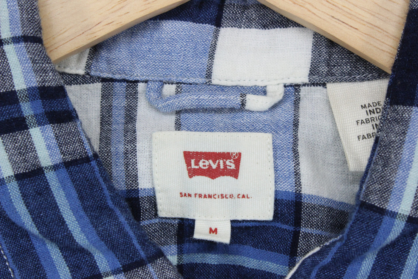 Mens Plaid Shirt Short Sleeve Button Up Cotton Linen