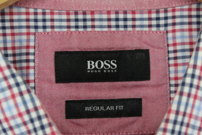 Mens Check Shirt Regular Fit Long Sleeve