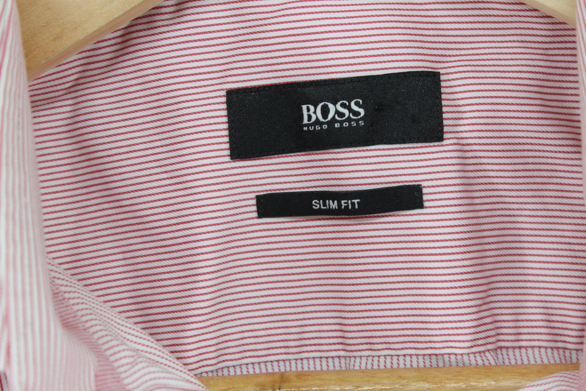 Mens Striped Shirt Slim Fit Long Sleeve