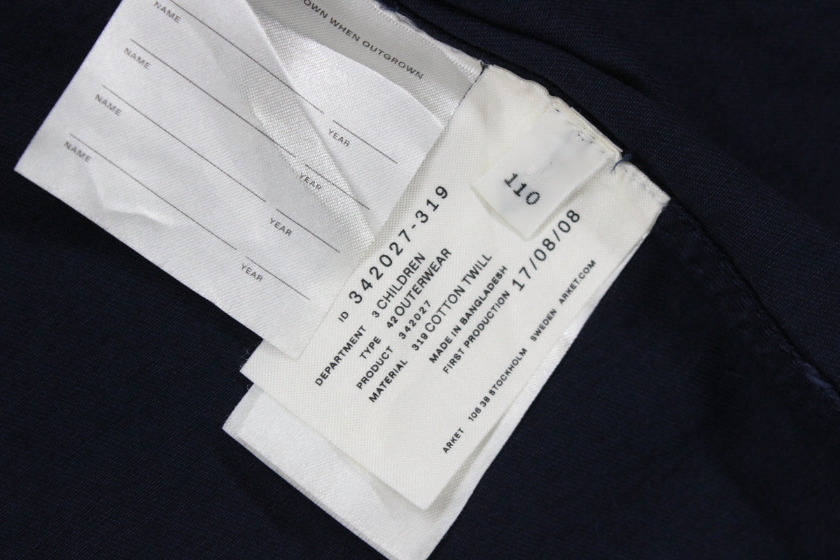 Boys Jacket Hooded Full Zip Navy Cotton