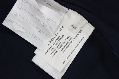 Boys Jacket Hooded Full Zip Navy Cotton