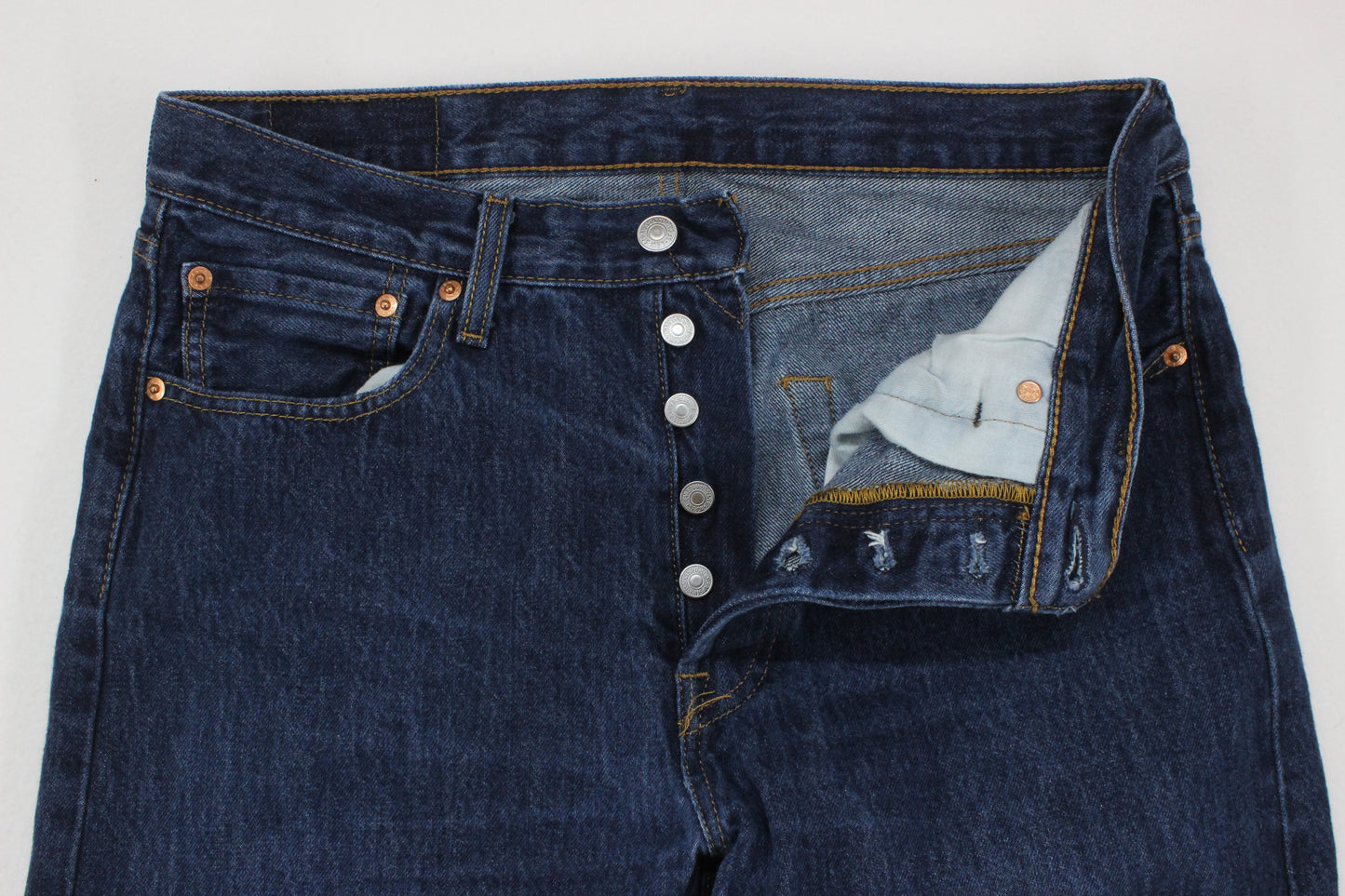 Mens 501 Jeans Classic Fit 100% Cotton Button Fly Denim
