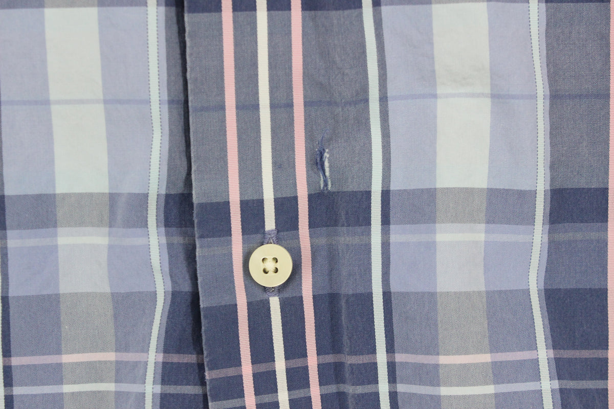 Mens Plaid Shirt Button Up Long Sleeve