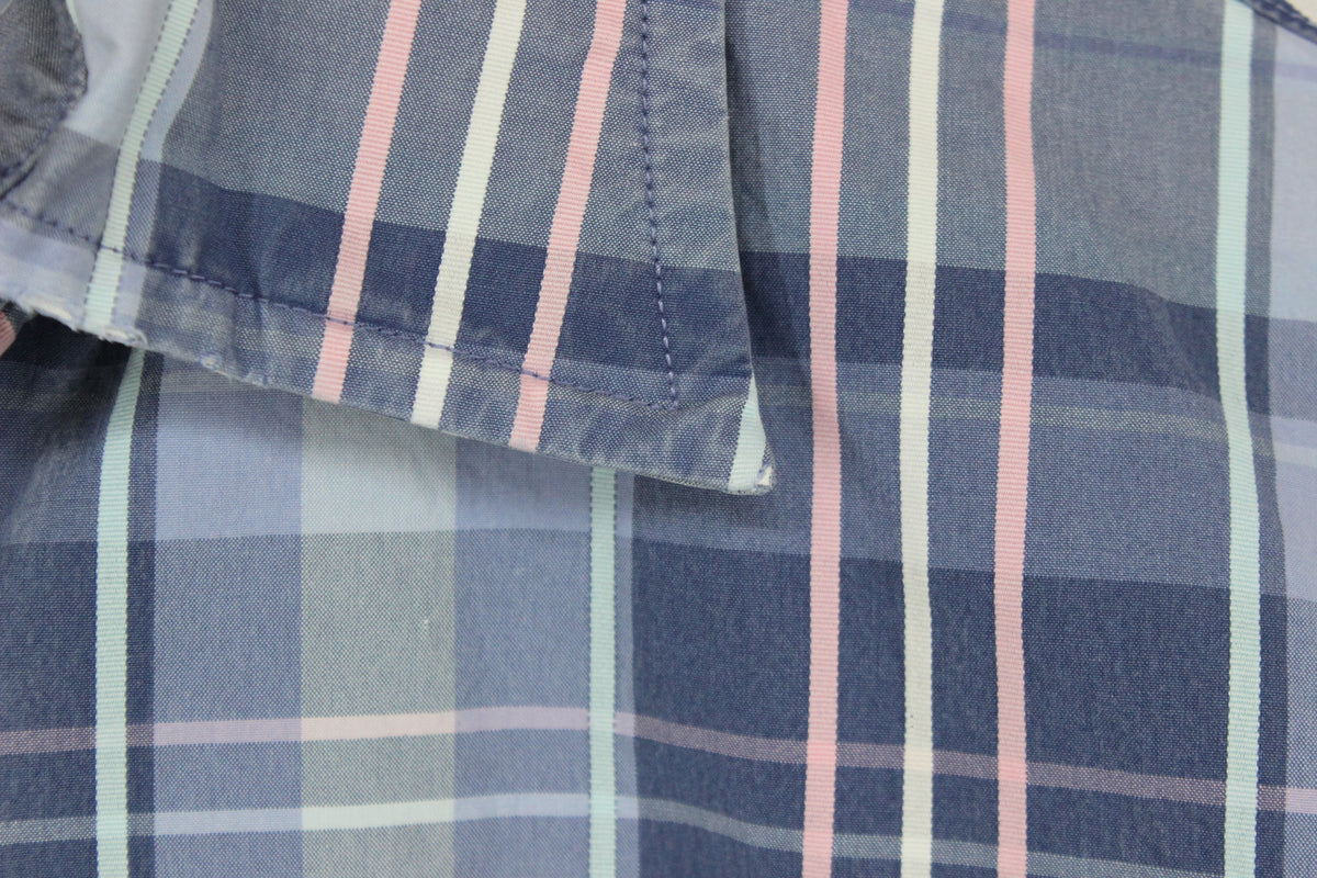 Mens Plaid Shirt Button Up Long Sleeve