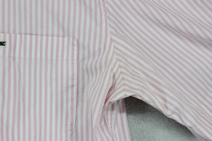 Mens Striped Shirt Short Sleeve Collared Regular Fit