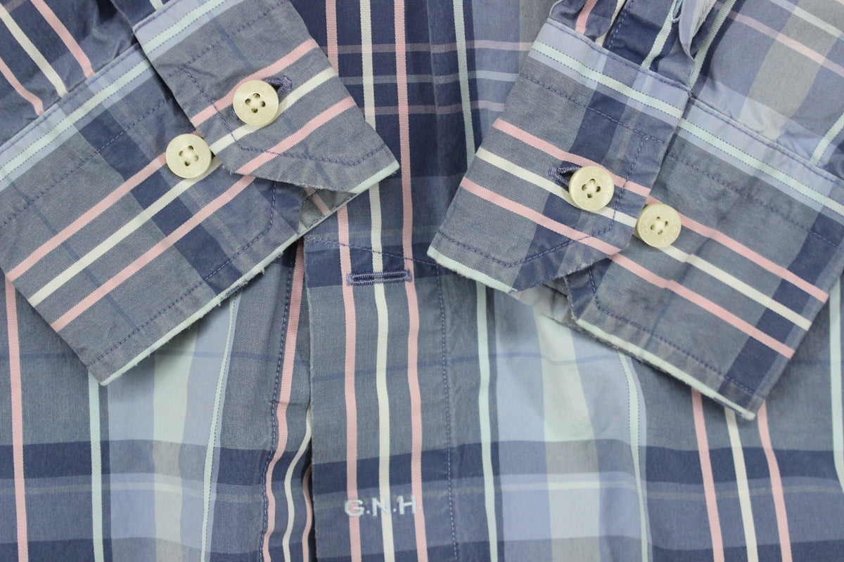 Mens Plaid Shirt Button Up Long Sleeve