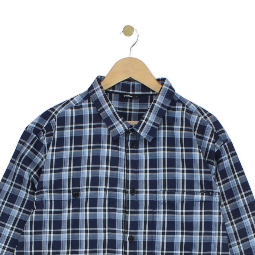 Mens Check Shirt Long Sleeve Button Up