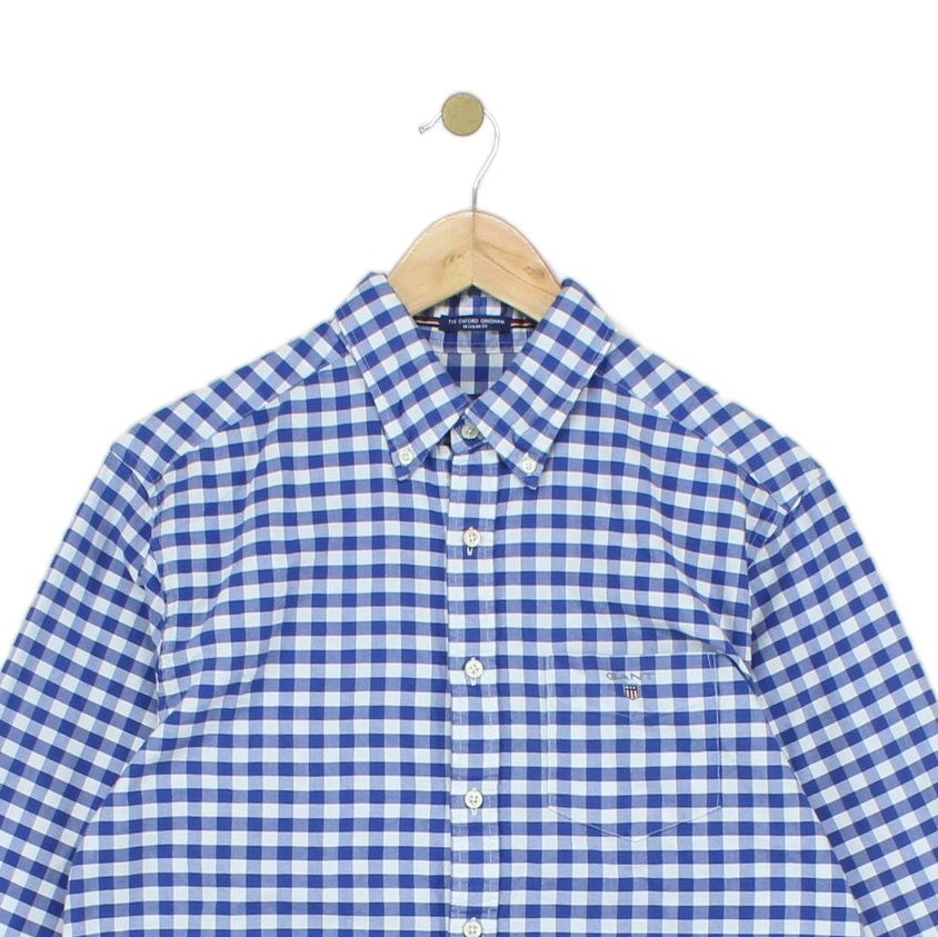 Mens Check Shirt Gingham Button Up Regular Fit